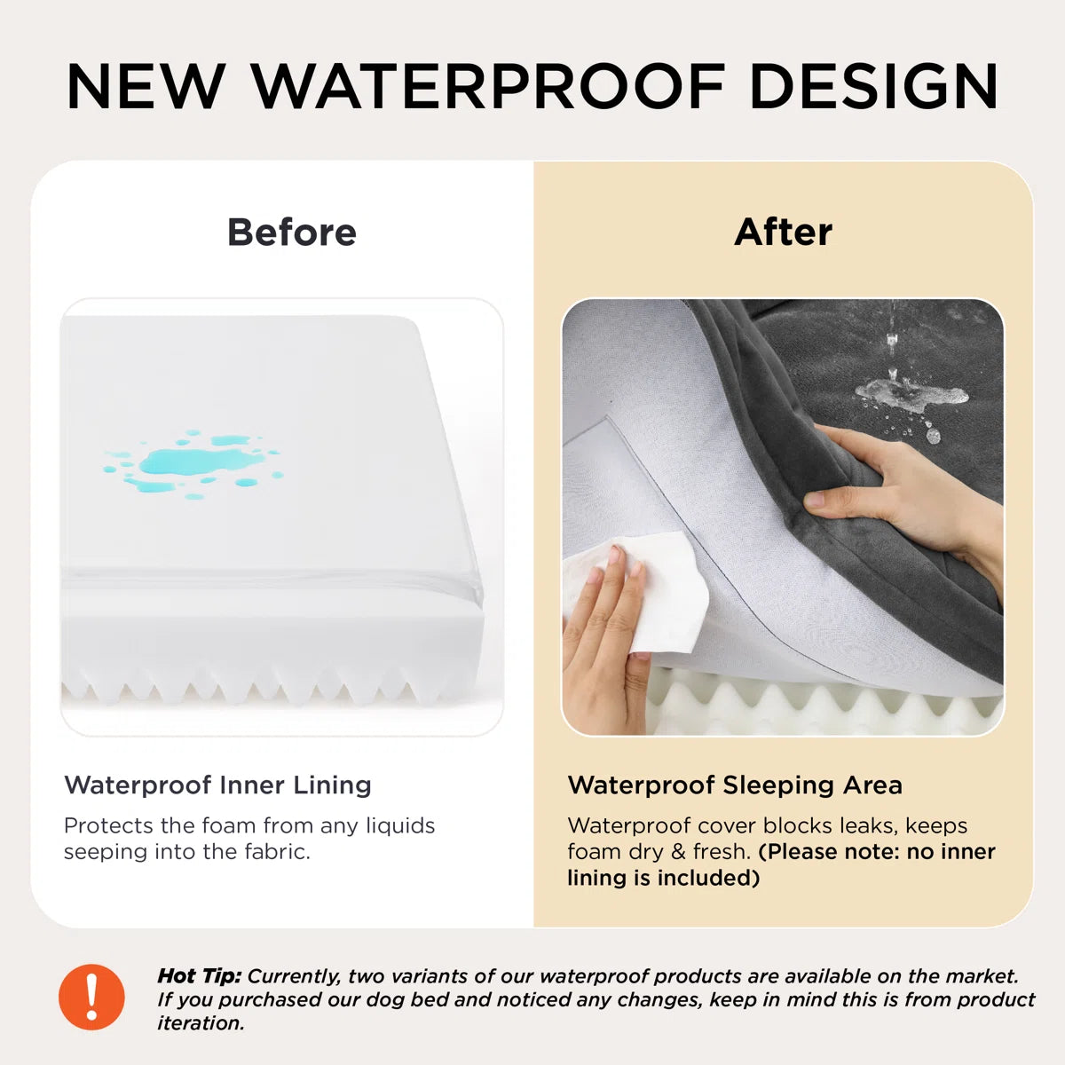 Bedsure Waterproof Orthopedic Dog Beds With Washable Removable Cover, Supportive Foam
