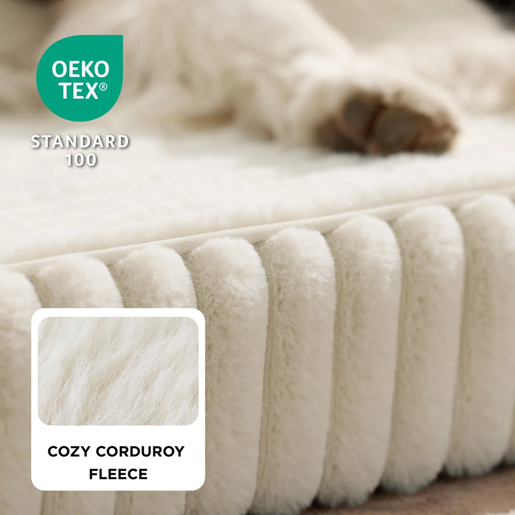 Bedsure Orthopedic Dog Beds, Waterproof Memory Foam Pet Bed with Sides, Non-Slip Bottom and Egg-Crate Foam Pet Couch Sofa with Washable Removable Corduroy Cover