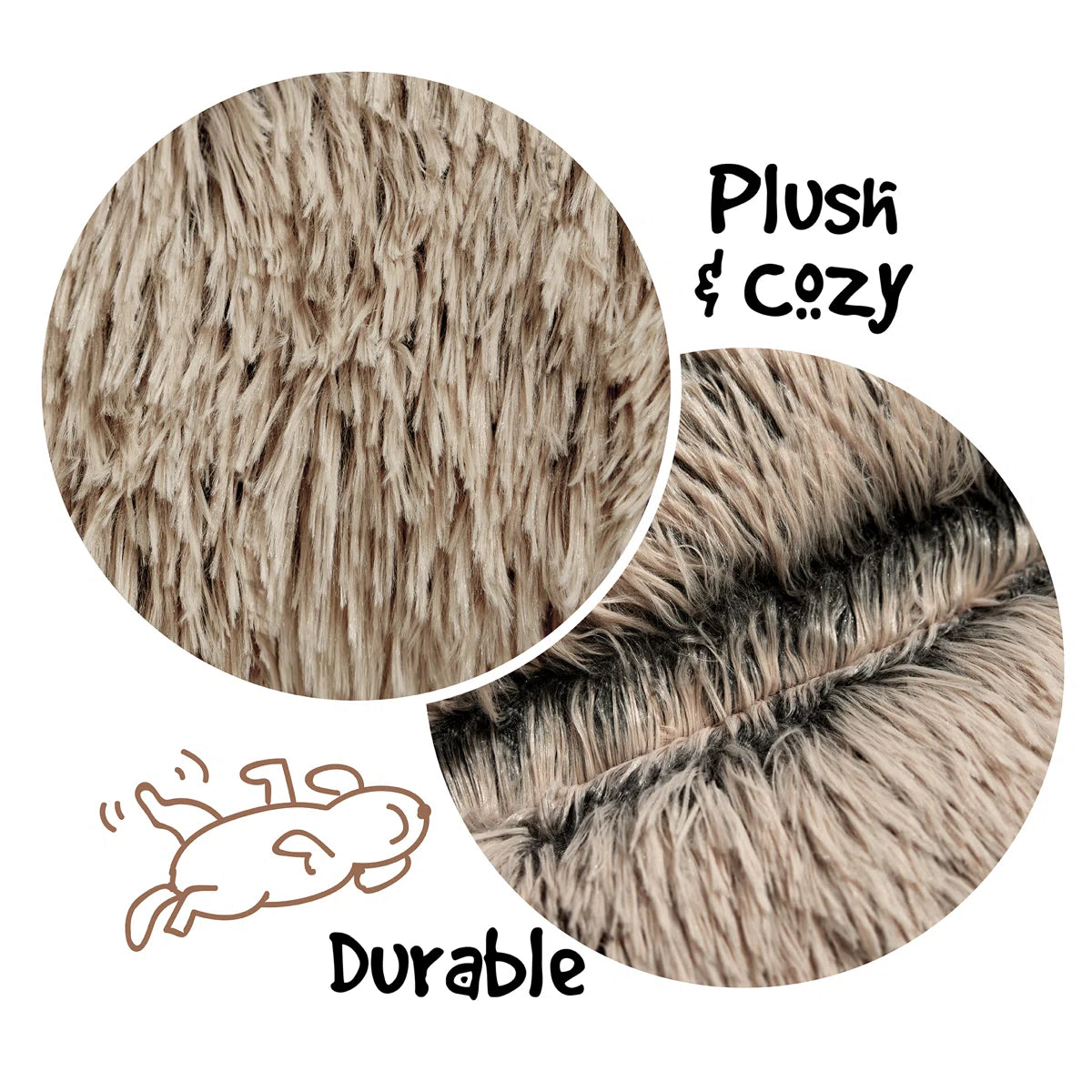 Coco Faux Fur Self Warming Indoor Round Donut Cuddler