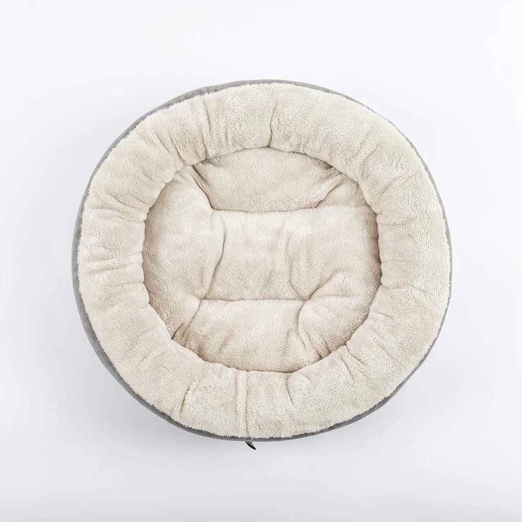 Round Donut Cat And Dog Cushion Bed, 20In Bed For Cats Or Small Dogs, Anti-Slip & Water-Resistant Bottom, Super Soft Durable Fabric Pet Beds, Washable Luxury Cat & Dog Bed Gray