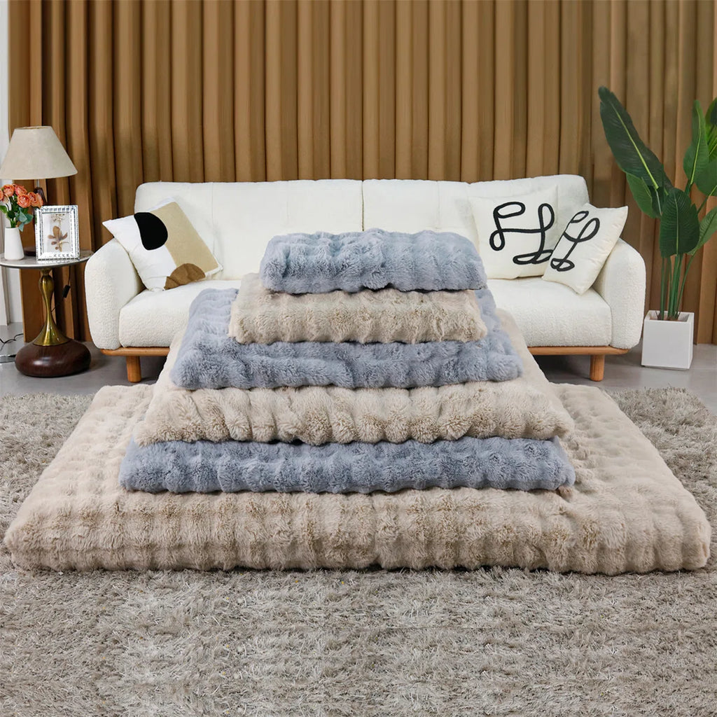 6 Sizes Ultra Plush Pet Dog Bed, Fluffy Anti Anxiety Dog Cage Bed Mattress With Non-slip Bottom, Removable Waterproof Cover, Machine Washable